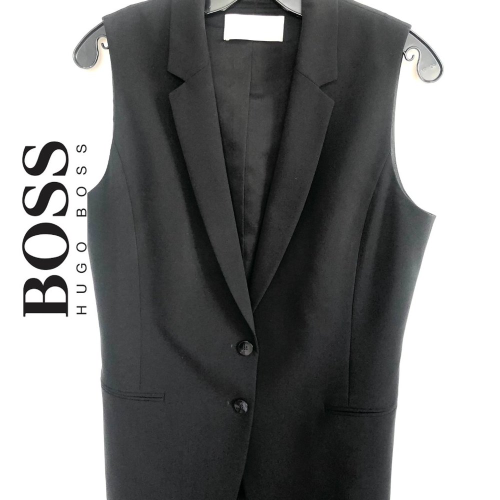 VEST, NO SLEEVE BLACK BLAZER HUGO BOSS size 8